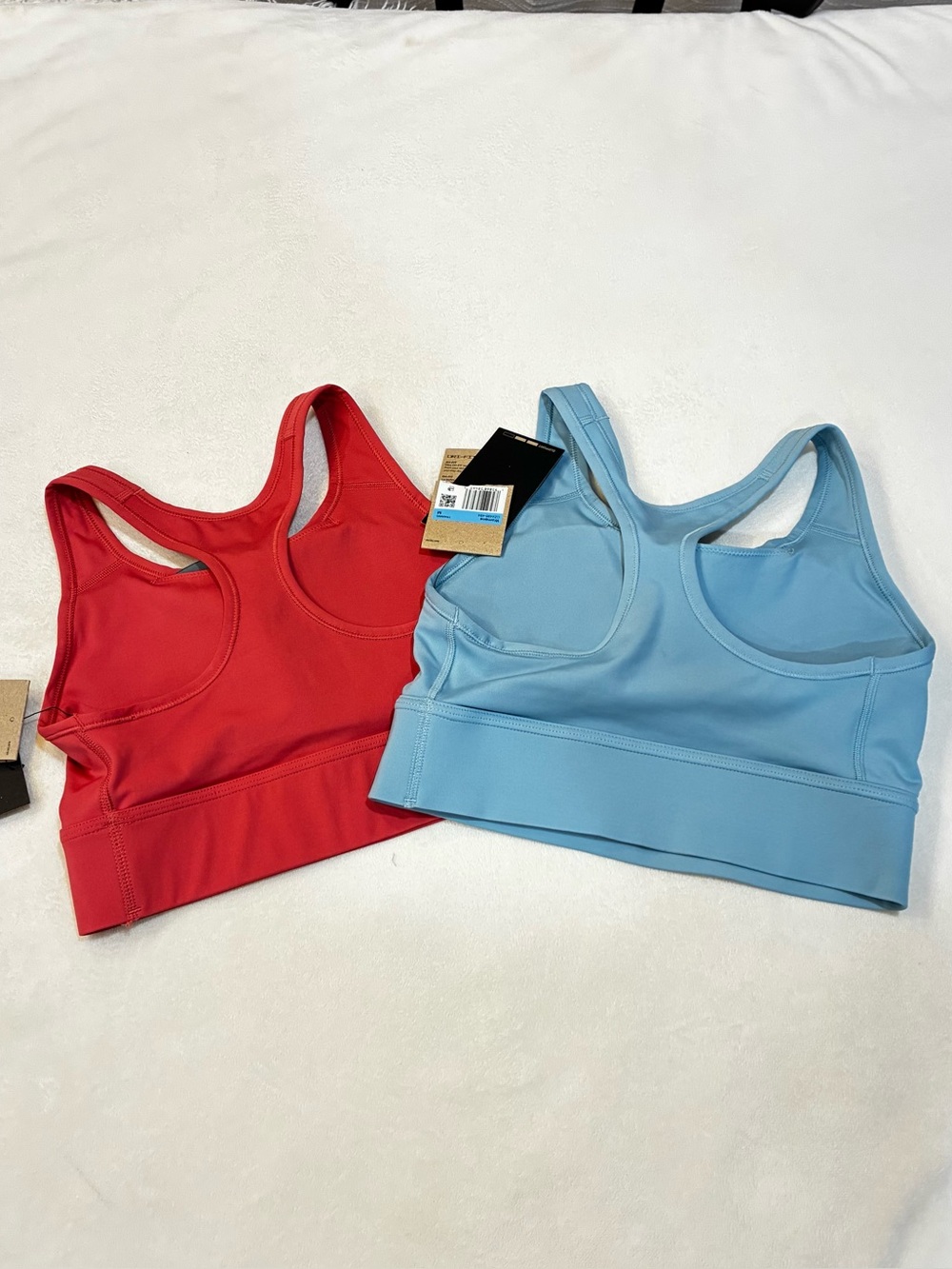 Nike Dri-FIT Swoosh Sports Bra 2 Pack Medium Support NWT  Blue Red Coral Medium - Picture 2 of 6